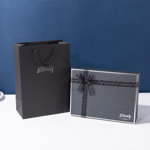 Confezione regalo di carta nera personalizzata che confeziona scatole di cartone di imballaggio di alta qualità personalizzate di lusso