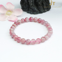 Natural Healing Crystal Energy Stone Round Bead Bracelets: Featuring Red Tourmaline and Fashionable Bangles