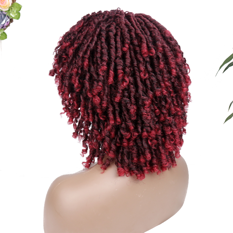 Julianna wigs synthetic hair ombre metal afro realistic faux locks handmade men wigs dreadlocks twists wig