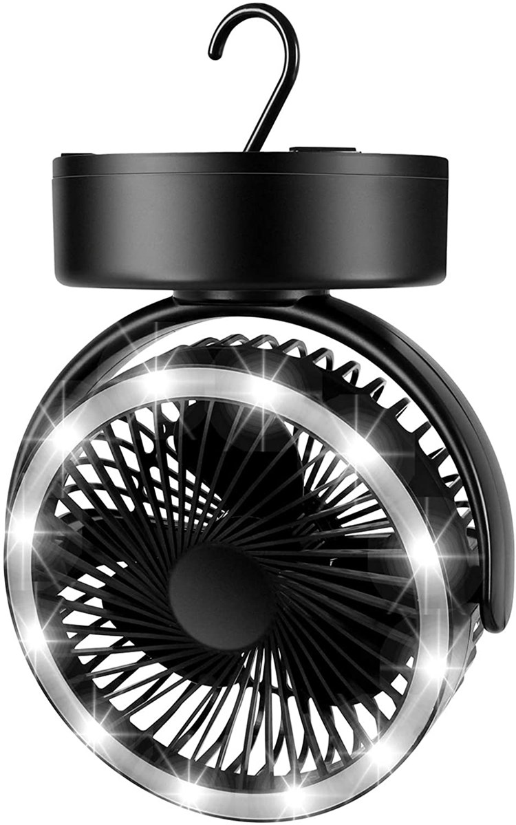 Latest 7200mAh USB Rechargeable 72h Lasting Time Portable Hanging 360 Rotation Camping Lantern With Ceiling Fan For Tent