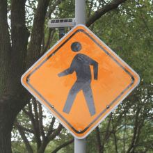CROSS WALK LED FLASHING TRAFFIC SIGN