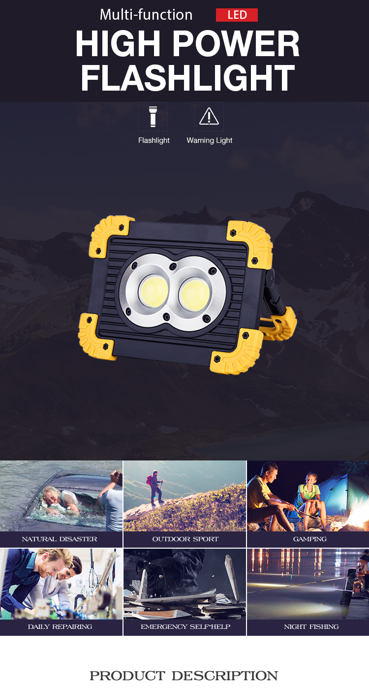 10W High power Portable Waterproof Adjustable COB LED AA or Rechargeable Battery Work Light