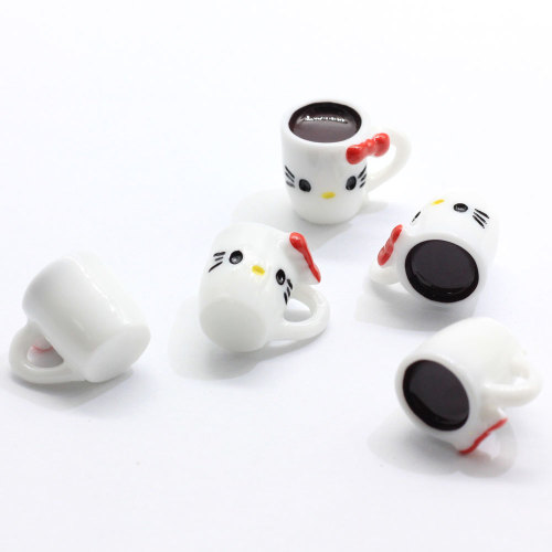 100Pcs Cute Cat Milk Cup Resin Accessories DIY Craft Art Hanging Cup Figurines Key Chain Pendant Material Jewelry Ornaments