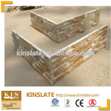 Natural beige quartz glued slate stone wall panel