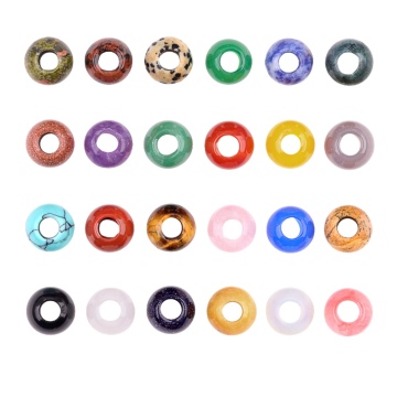 Gemstone 12mm Round Beads with 5.0mm Hole Natural Stone Loose Beads with Big Hole for DIY Jewelry Making