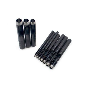 Round Hollow Punch Set 12Pcs Leather Craft Punch Tool Hollow Hole Punch Cutter Tool For Watch Bands Belts Canvas Paper Plastics(