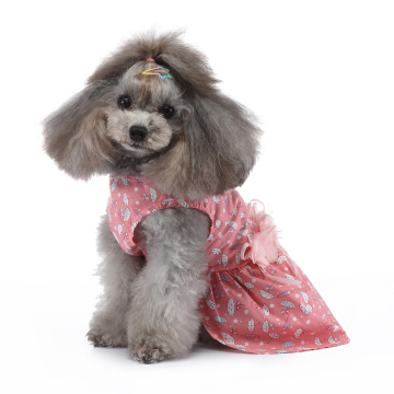 Dog Dresses Pet girl Princess pink cotton Skirts