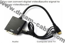 Convert Mini HDMI to VGA and Audio Cable (YTX17)