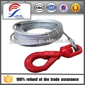 wire rope lifting sling with red hook