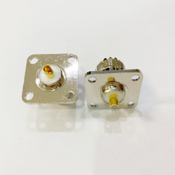 SO239 Connectors - UHF Female Jack RF Coax Connector 4-Hole Flange Chassis Mount Solder
