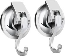 Traditional Design 2-Pack Plastic Plated Suction Cup Hooks for Shower