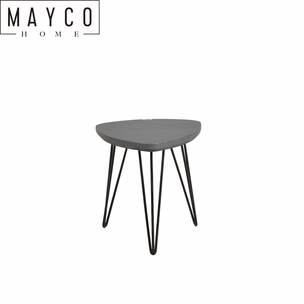 Mayco Graywashed Wood Hairpin Leg Accent Table End Table,Wooden Bedside Table