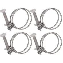 Wholesale 304 Stainless Steel Pipe Clamps: Adjustable T-Bolt Double Wire Hose Clamps