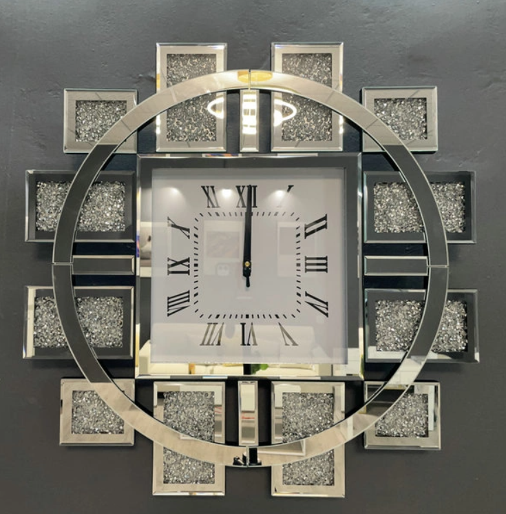 Horloge murale miroir pour salon