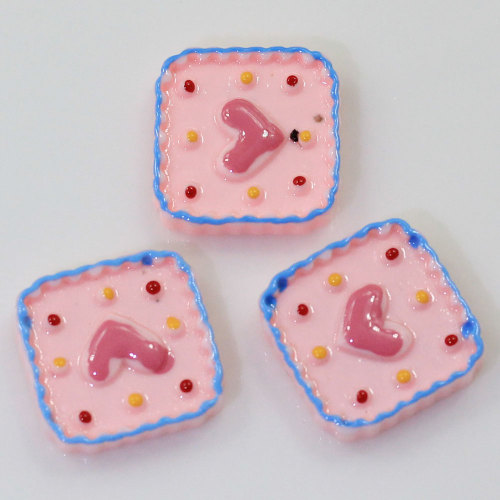 Supply Square Cube Cake Shaped Resins Beads Slime Pink Major Mini Cabochon Kawaii Charms For Kids DIY Toy Spacer