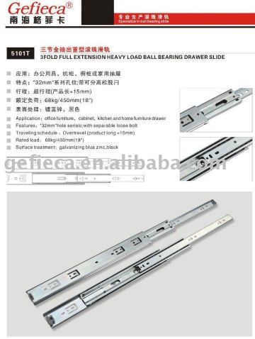 51mm heavy load ball bearing drawer slide,heavy load slide