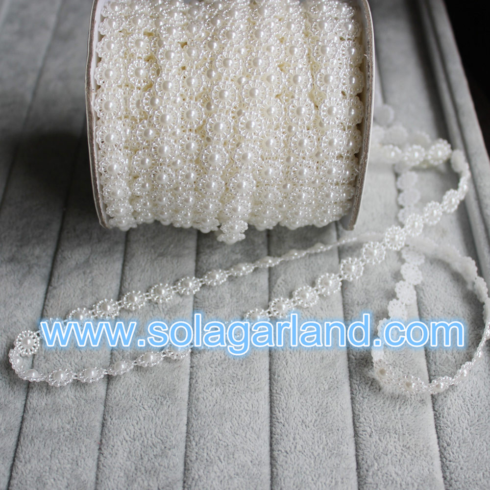 Sunflower Pearl Bead Chain Ribbon