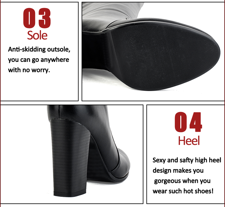 wholesale leather high heel women boots