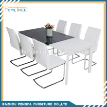 Expandable Tempered Glass Dining Table Set,Dining Table and Chairs