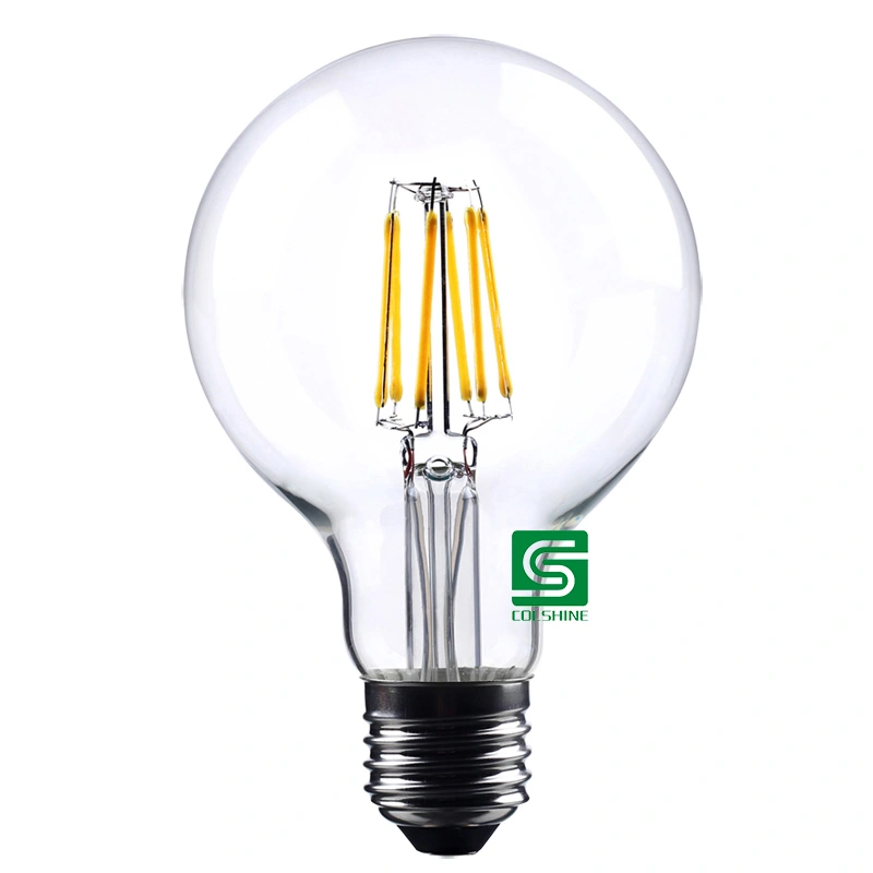 New Arrival G80 Global Lamp 8 Watt Filament LED E27 Clear Glass Edison Lighting Lamp