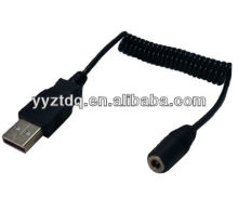 DC to USB with spiral cable