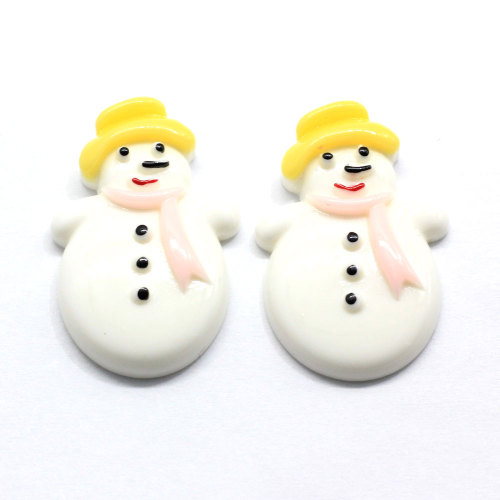 Christmas Snowman Shaped Śliczne żywice 100 sztuk / worek Dekoracje świąteczne Koraliki Charms DIY Craft Decor Bead