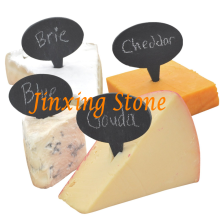 Oval Shape Black Slate Cheese Markers Slate NameTags                        
                                                Quality Choice