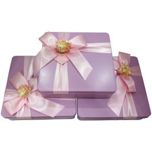 Christmas Square Metal Tin Storage Box