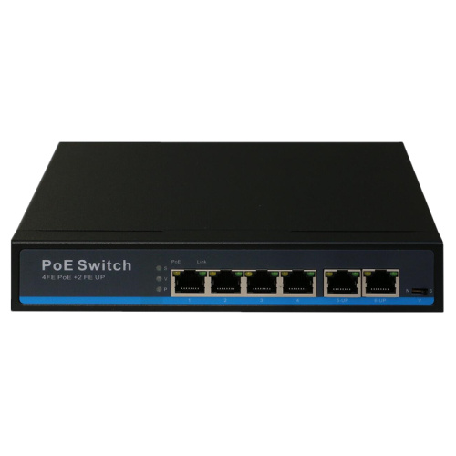 6Ports 10/100Mbps Network PoE Switch with Built-in Power