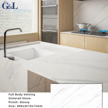 Helen White Glossy Luxurious Large Slab Porcelain Tile