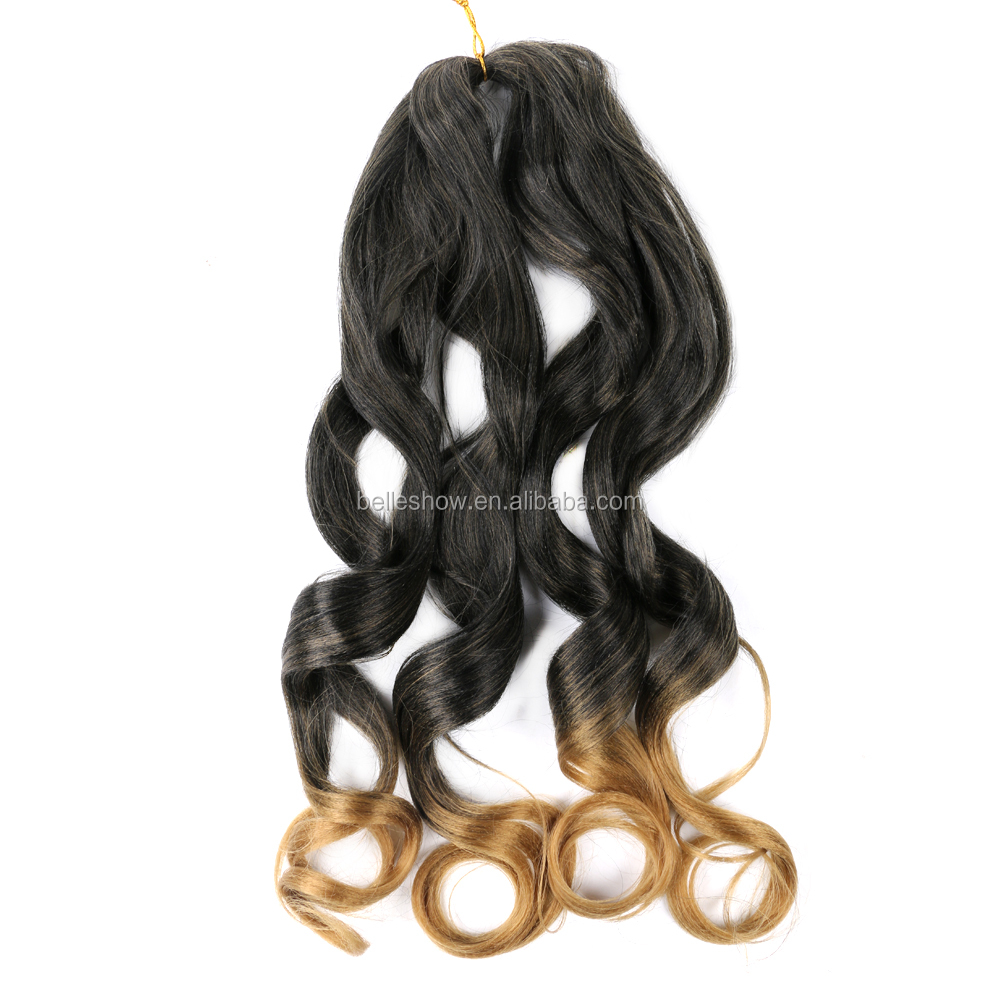 Hot sell  Synthetic deep hair bulk crochet curl  braids 150g spiral curly hair french curl synthetic wavy braiding hair