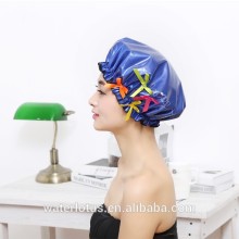 Customized Logo Waterproof Plastic Shower Caps Shower Hat Bathing Cap