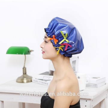 Customized Logo Waterproof Plastic Shower Caps Shower Hat Bathing Cap