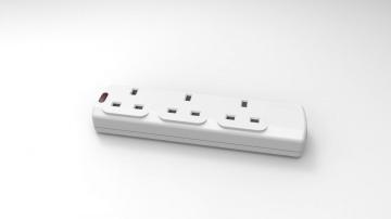 3 gangs UK extension sockets
