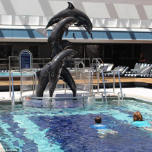 large outdoor statues metal craft dolphin statues for swimming pools