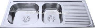 Large Double Bowl Drop in Stainless Steel Topmount Kitchen Sinks with drainers