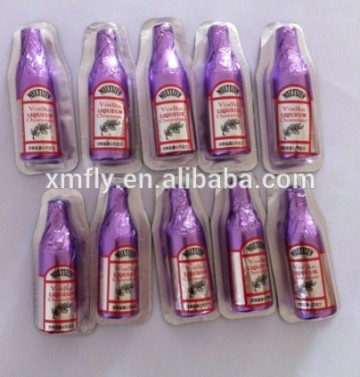 bottle shape dark liqueur chocolate compound chocolate