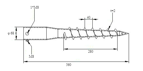 Galvanized Screw Anchor With 3 Nuts