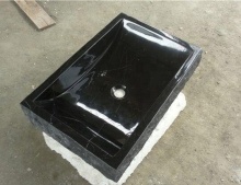 Cheap price natural stone black marble wash basin