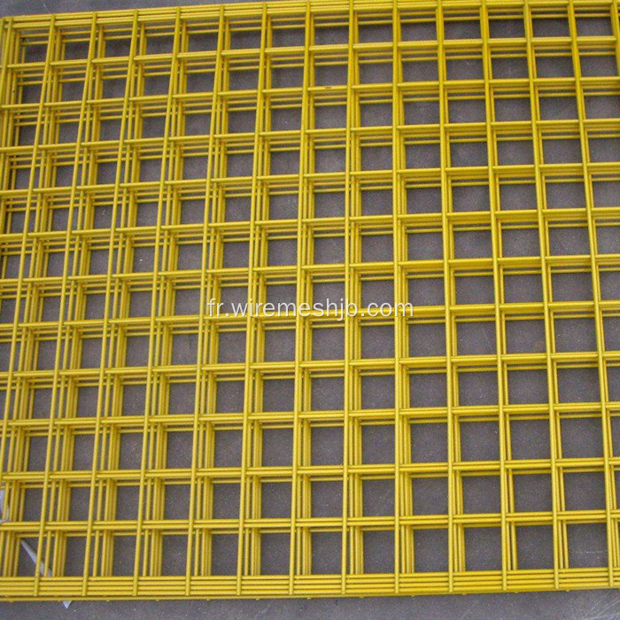Panneaux de treillis soudés enduits de PVC de couleur jaune