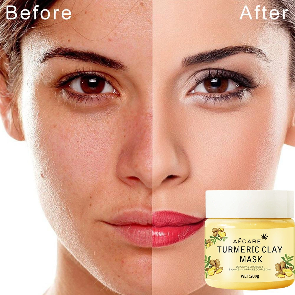 OEM/ODM Yellow Organic Bentonite Clay Facial Mask Skin Care Turmeric Face Mask