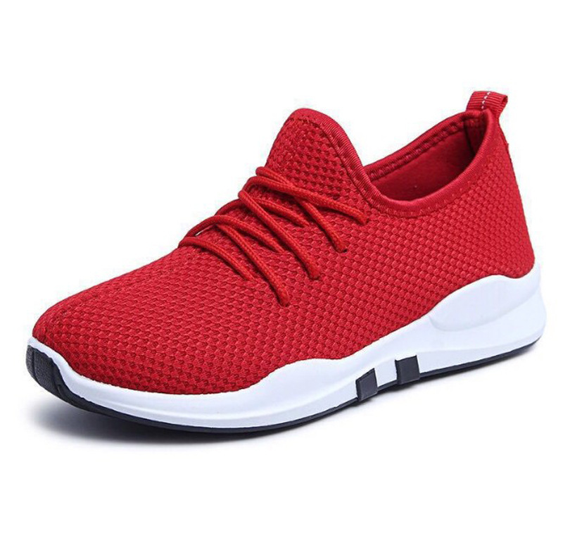 Wearable and thickened shoes with small red and black laces sneakers breathable sport Shoes women shoes sports