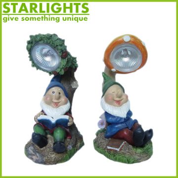 polyresin garden solar light led garden light with dwarf figurine