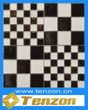Black White Cube Style Glass Mosaic
