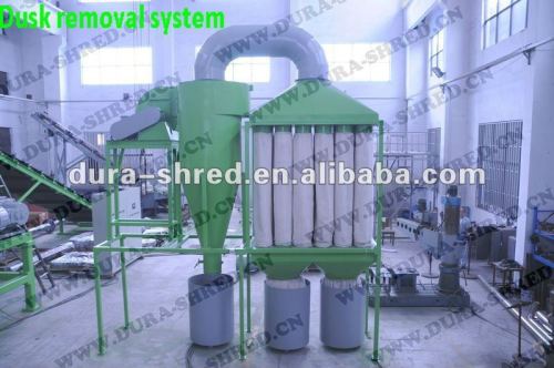 Dust removal system in tire recycling plant