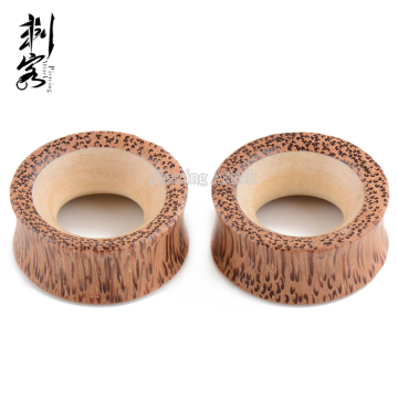 Double Flare Organic Wood Flesh Tunnel