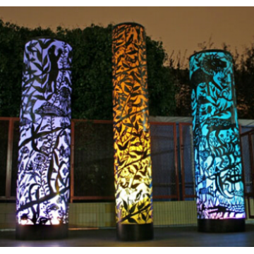 Acier inoxydable 304 matière métal mat grand jardin Metal Sculpture lumineuse