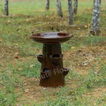 Grande banho de pássaro de cerâmica de cerâmica Birdbaths