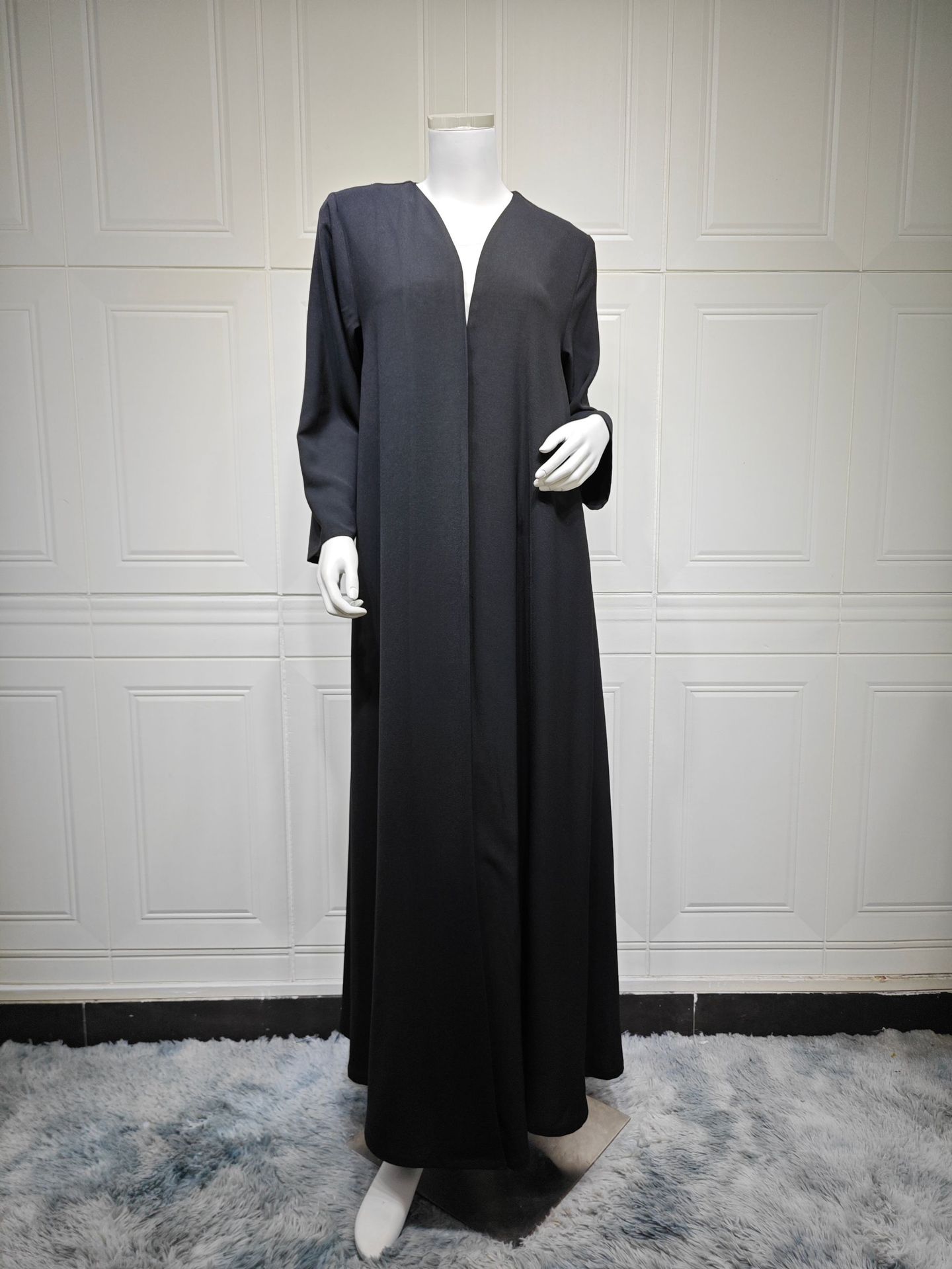 Madow Abaya Cardigan Beaded Floral Back Print MQ240 (1) Black Abaya Cardigan Beaded Floral Back Print MQ240 (1)