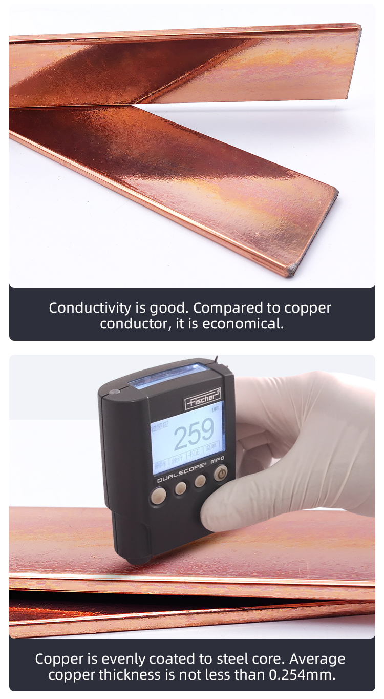 High Purity earth copper strip for earthing system